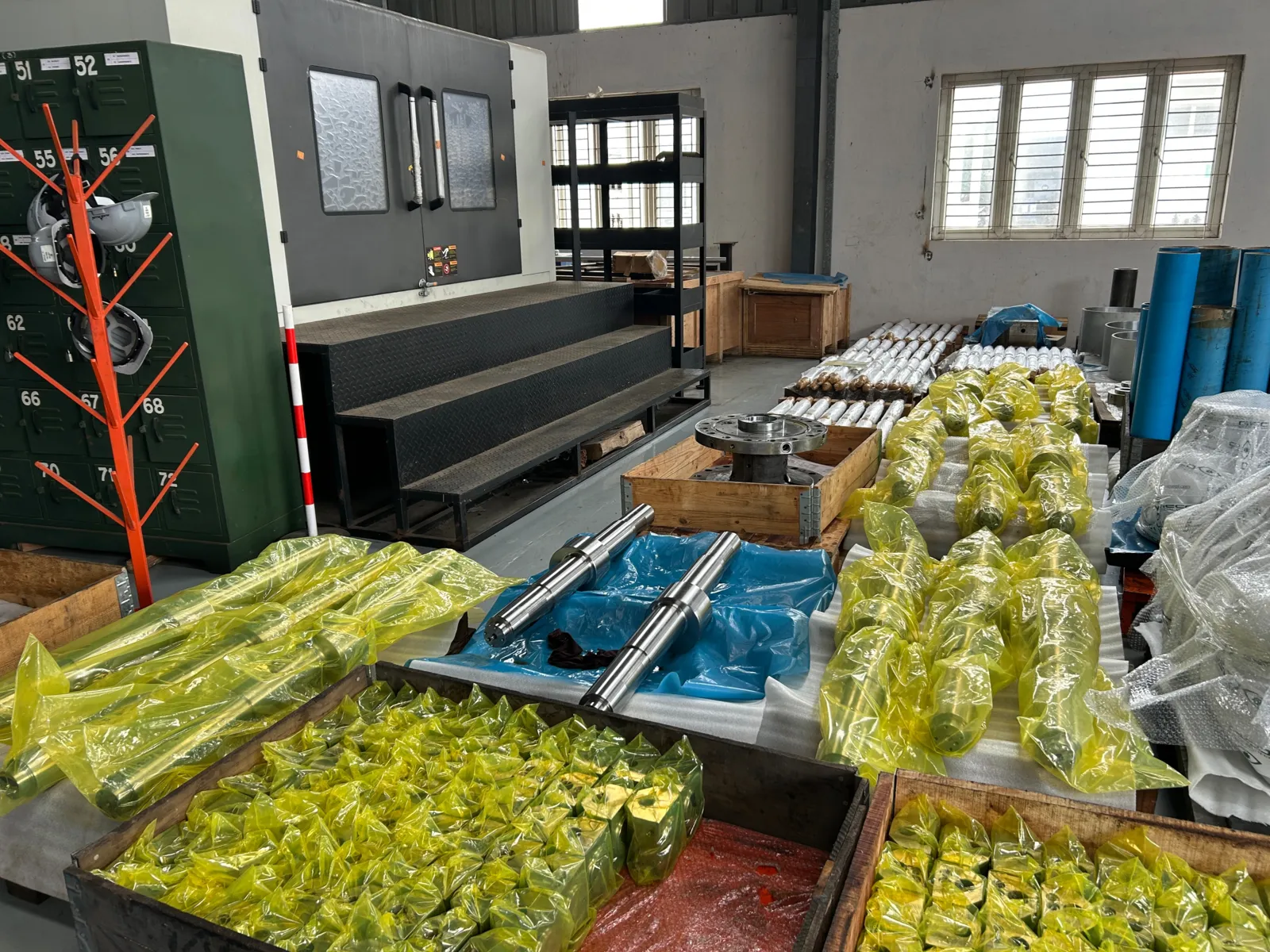 Packaged machined components prepared inside a partner facility